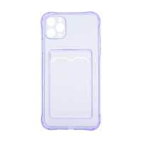 Чехол с кармашком для Apple iPhone 11 Pro Max/6.5 прозрачный (005) сиреневый