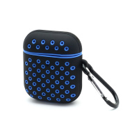 Чехол для наушников AirPods 2 силиконовый Sports черно-синий