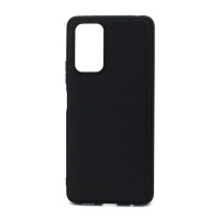 Чехол силиконовый с кожаной вставкой Leather Cover для Xiaomi Redmi Note 10 Pro черный