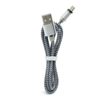 Кабель USB - Lightning  X-Cable YLF-001 магнитный (100см) серебристый тех.пак