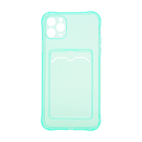 Чехол с кармашком для Apple iPhone 11 Pro Max/6.5 прозрачный (007) мятный