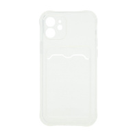 Чехол с кармашком для Apple iPhone 12/6.1 прозрачный (001)