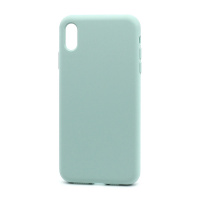 Чехол Silicone Case без лого для Apple iPhone XS Max (полная защита) (017) голубой