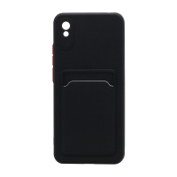 Чехол с кармашком и цветными кнопками для Xiaomi Redmi 9A (006) черный