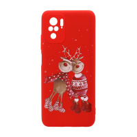 Чехол NEW ERA Winter для Xiaomi Redmi Note 10/Redmi Note 10S (002) красный