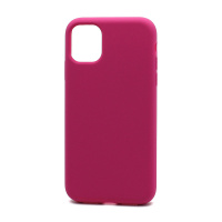 Чехол Silicone Case без лого для Apple iPhone 11/6.1 (полная защита) (054) темно розовый