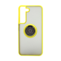 Чехол Shockproof Ring для Samsung Galaxy S22 (001) желто-черный
