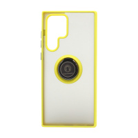 Чехол Shockproof Ring для Samsung Galaxy S22 Ultra (001) желто-черный