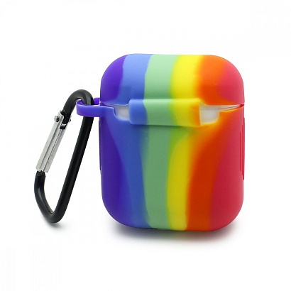 Чехол для наушников AirPods 2 Silicone Case Rainbow (01)
