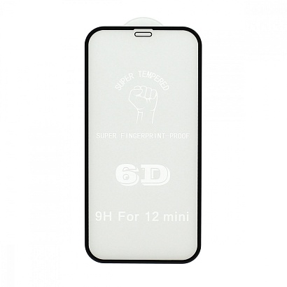 Защитное стекло 6D Premium для Apple iPhone 12 Mini/5.4 черное тех. пак