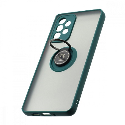 Чехол Shockproof Ring для Samsung Galaxy А73 (005) зелено-оранжевый