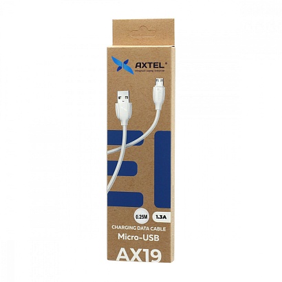 Кабель USB - Micro USB Axtel AX19 (25см) белый