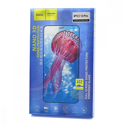 Защитное стекло HOCO A12 Nano 3D Full Screen для Apple iPhone 12/12 Pro/6.1 черное