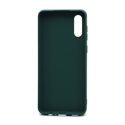 Чехол силиконовый с кожаной вставкой Leather Cover для Samsung Galaxy A02/M02 зеленый