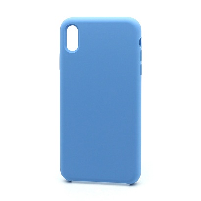 Чехол Silicone Case без лого для Apple iPhone XS Max (053) голубой