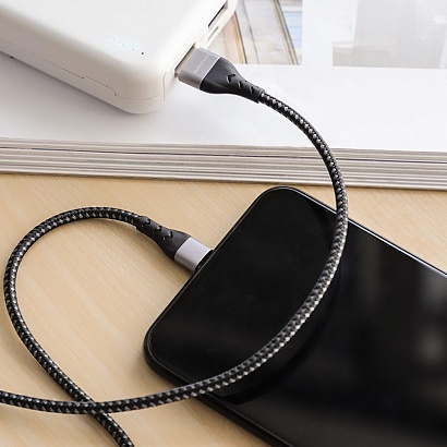 Кабель USB - Lightning Borofone BU11 "Tasteful" (2.4А, 120см) черный