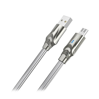 Кабель USB - Micro USB Borofone BU12 "Synergy" (2.4А, 120см) серебристый