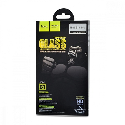 Защитное стекло HOCO G1 Flash Attach Full Screen для Apple iPhone 13/13 Pro/14/6.1 черное