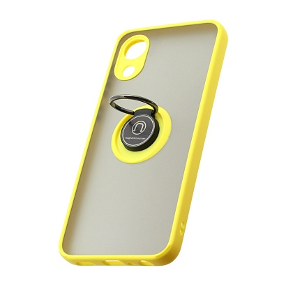 Чехол Shockproof Ring для Samsung Galaxy A03 Core (001) желто-черный