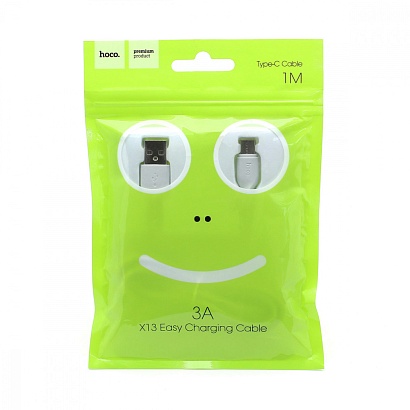 Кабель USB - Type-C HOCO X13 "Easy" (3А, 100см) белый