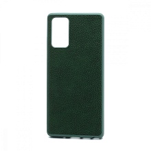 Чехол силиконовый с кожаной вставкой Leather Cover для Samsung Galaxy Note 20 зеленый