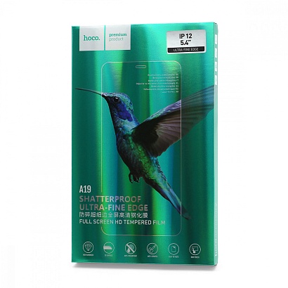 Защитное стекло Hoco A19 "Shatterproof ultra-fine edge full" для Apple iPhone 12 Mini/5.4 черное