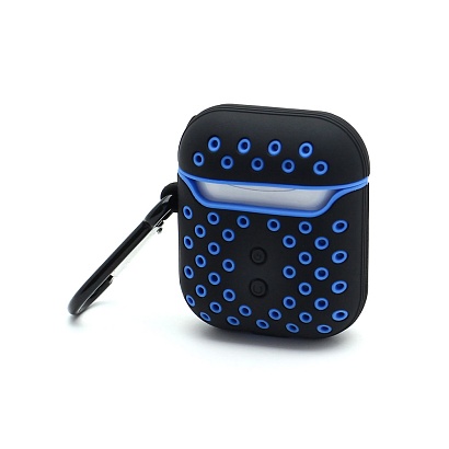 Чехол для наушников AirPods 2 силиконовый Sports черно-синий