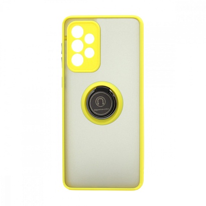 Чехол Shockproof Ring для Samsung Galaxy А73 (001) желто-черный