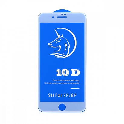 Защитное стекло 6D (T.M) для Apple iPhone 7 Plus/8 Plus белое тех. пак