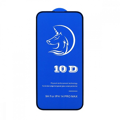 Защитное стекло 6D (T.M) для Apple iPhone 14 Pro Max/6.7 черное тех. пак
