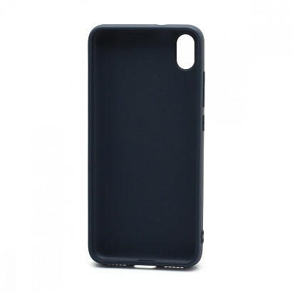 Чехол силиконовый с кожаной вставкой Leather Cover для Xiaomi Redmi 7A синий