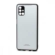 Чехол со стеклянной вставкой без лого для Samsung Galaxy М51 белый