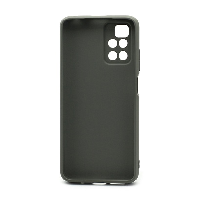Чехол силиконовый с кожаной вставкой Leather Cover для Xiaomi Redmi 10 серый