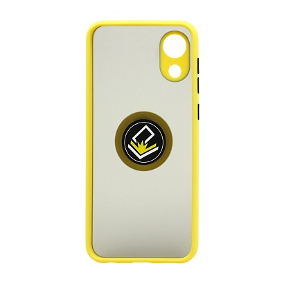 Чехол Shockproof Ring для Samsung Galaxy A03 Core (001) желто-черный