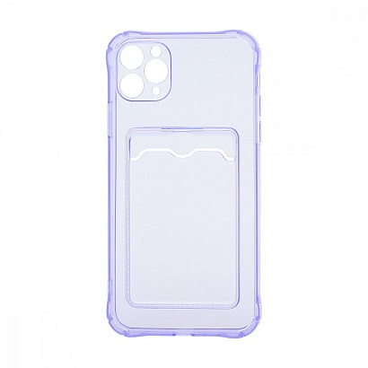 Чехол с кармашком для Apple iPhone 11 Pro Max/6.5 прозрачный (005) сиреневый