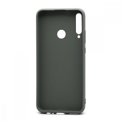 Чехол силиконовый с кожаной вставкой Leather Cover для Huawei Honor 9C/P40 Lite E серый