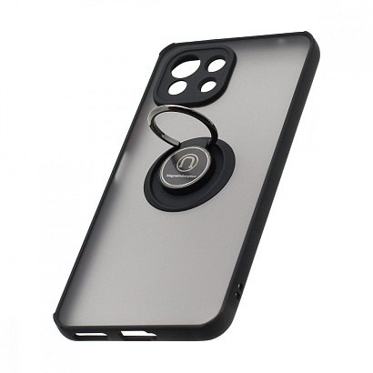 Чехол Shockproof Ring для Xiaomi 11 Lite (003) черно-красный