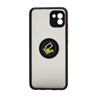 Чехол Shockproof Ring для Samsung Galaxy A03 (003) черно-красный