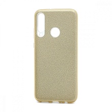 Чехол Fashion с блестками силикон-пластик для Huawei Y6p золотистый