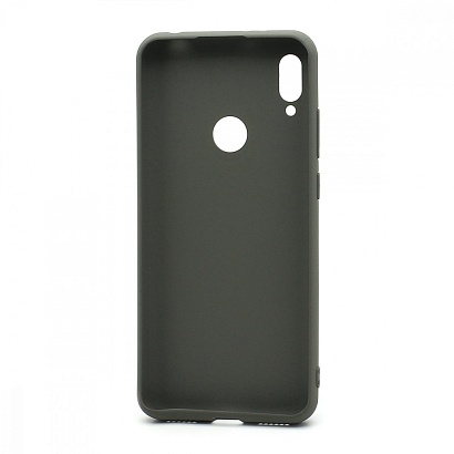 Чехол силиконовый с кожаной вставкой Leather Cover для Huawei Honor 8A/Y6 2019 серый