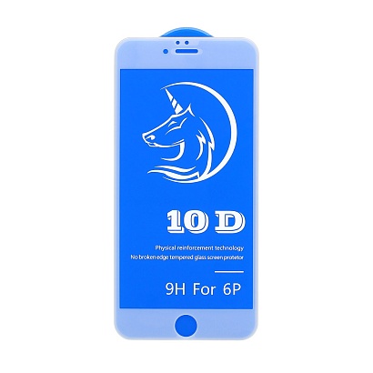 Защитное стекло 6D (T.M) для Apple iPhone 6 Plus/6S Plus белое тех. пак