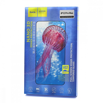Защитное стекло HOCO A12 Nano 3D Full Screen для Apple iPhone 12 Pro Max/6.7 черное