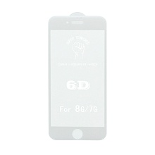 Защитное стекло 6D Premium для Apple iPhone 7/8/SE 2020 белое тех. пак