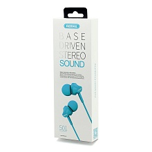 Наушники с микрофоном Remax Base Driven Stereo Sound RM-501 (3.5 mm jack) голубые
