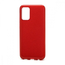 Чехол Fashion с блестками силикон-пластик для Samsung Galaxy A02S/M02S красный