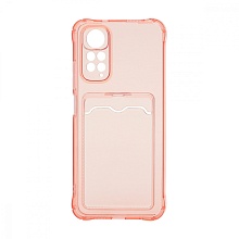 Чехол с кармашком для Xiaomi Redmi Note 11/Redmi Note 11S прозрачный (006) розовый