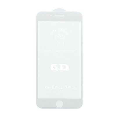 Защитное стекло 6D Premium для Apple iPhone 7 Plus/8 Plus белое тех. пак