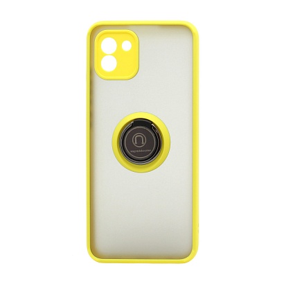 Чехол Shockproof Ring для Samsung Galaxy A03 (001) желто-черный