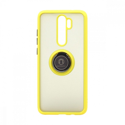 Чехол Shockproof Ring для Xiaomi Redmi Note 8 Pro (001) желто-черный