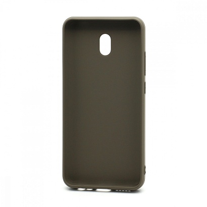 Чехол силиконовый с кожаной вставкой Leather Cover для Xiaomi Redmi 8A коричневый